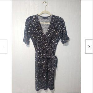 Apt.9 Leopard Faux Wrap Waist Tie Dress